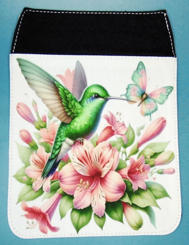 Rabat de sacoche &quot; colibri vert&quot;